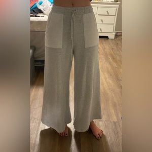 COPY - Bucket List High Waisted Oversized Flare Grey Sweat Pants w/ Pockets